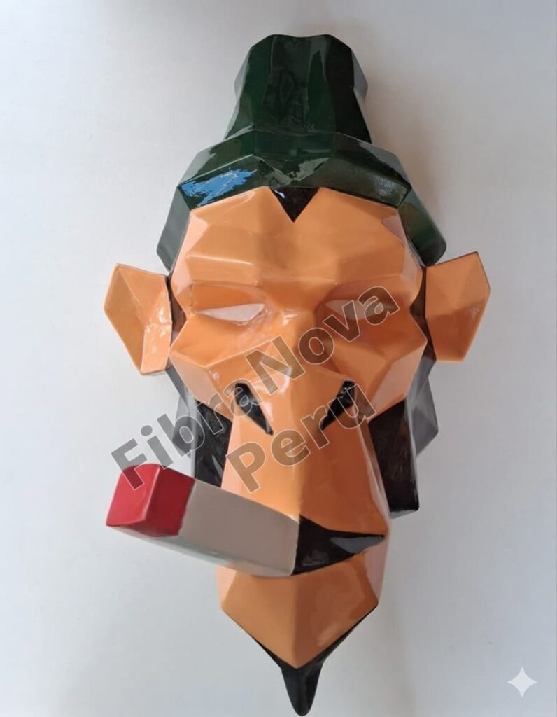 cabeza de simio con cigarro